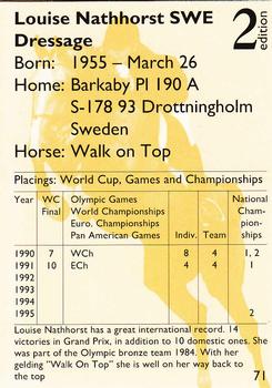 1995 Collect-A-Card Equestrian #71 Louise Nathhorst / Walk on Top Back